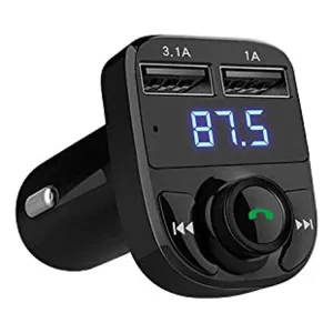 mp3 ام بي ثري للسيارة جهاز ارسال اف ام وUSB بلوتوث وشاحن موبايل 3.1 امبير