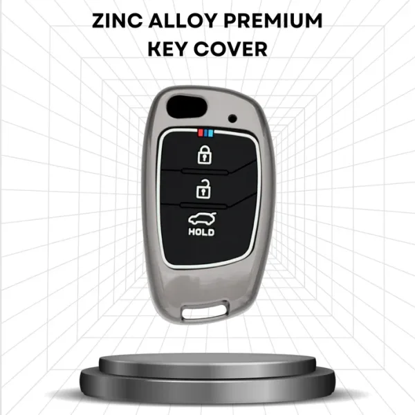 جراب ريموت معدن هيونداي رمادي داكن (HY2) -ix35 النترا Compatible with Hyundai