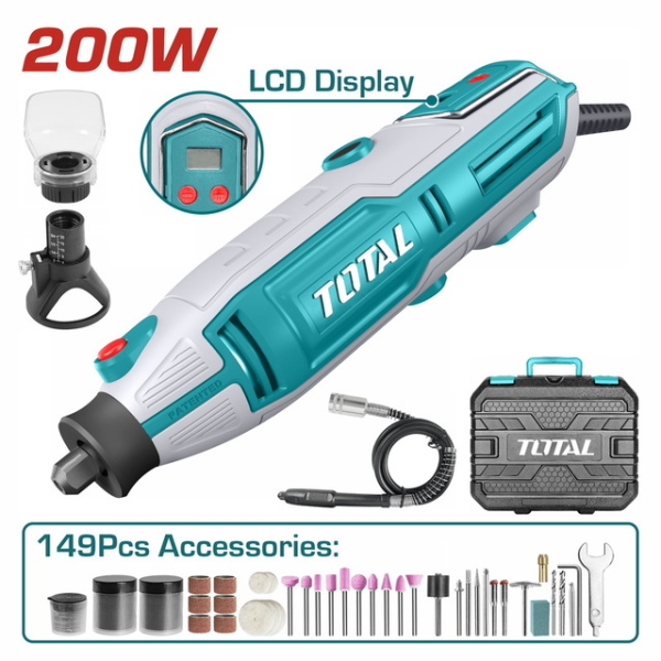 TG2006 ميني كرافت ٢٠٠ وات ديجيتال TOTAL Mini grinder 200W (TG2006)