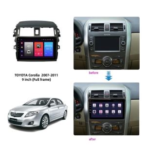 Corolla 2008 فريم شاشة ستيريو متوافق مع سيارة تويوتا كورولا 2007-2011 مقاس 9 بوصة جنوب افريقي