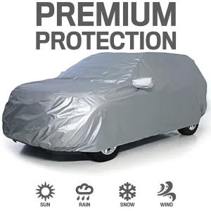 SUV Car Cover Silver 2 Layer غطاء سيارة بطبقتين مبطن من القطن بحماية كاملة ومقاوم للماء والشمس (توسان الجديدة)