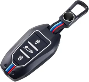 Zinc Alloy Key Fob Cover Compatible with Peugeot 308 408 508 2008 3008 5008 غطاء مفتاح سيارة متوافق مع سيارات بيجو و سيتروين من الزنك معدن