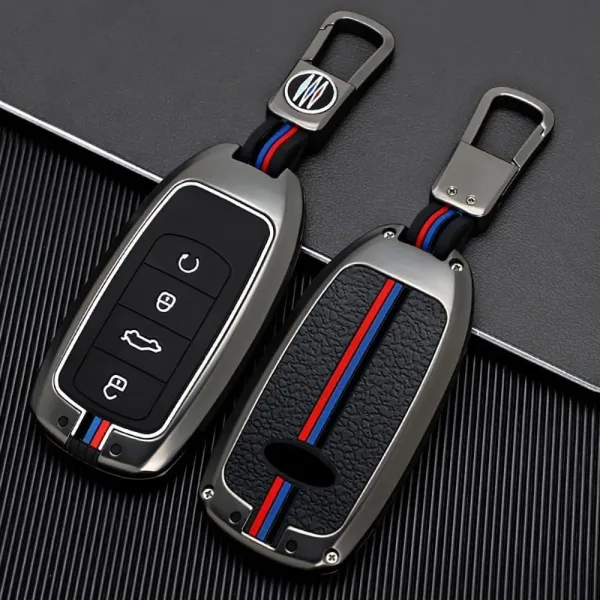 TIGGO 7 PRO01 غطاء مفتاح تيجو زنك معدن 4 زرار بصمة لتيجو 7 بروماكس/4برو