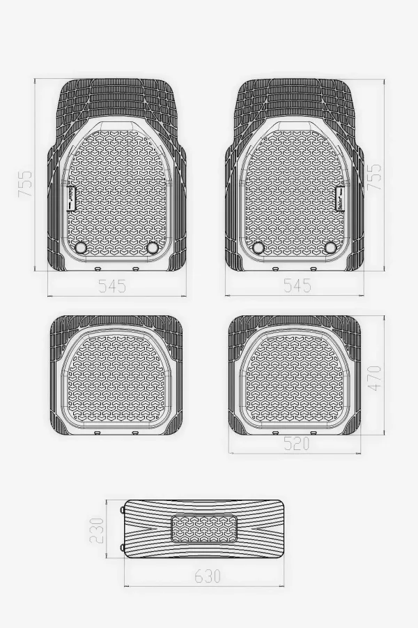 Sahler Car Mat UNiv 002 (1) دواسات ارضية من مطاط حراري مرن ساهلر تركى Custom Fit Car Mat 002